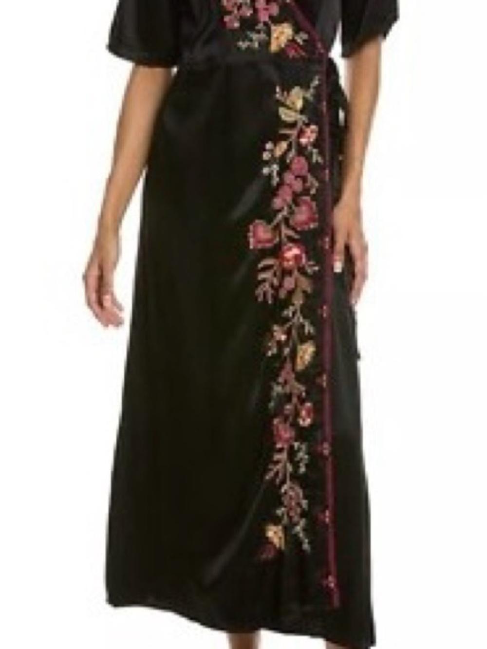 Johnny Was Black Velvet Lilith Maxi Dress in  Embroidery